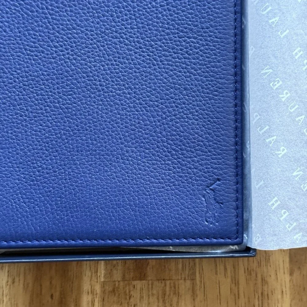 Polo Ralph Lauren Leather Blue‎ Case For Ipad Or Tablet Media Case Embossed NWT